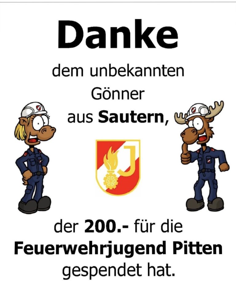 Wir danken! Freiwillige Feuerwehr Pitten
